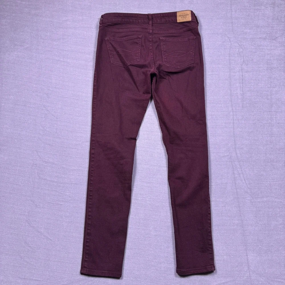 Abercrombie Fitch Purple Maroon Skinny Jeans Women's Size 6R Waist 28 Length 29 - Picture 2 of 11